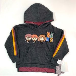 Harry Potter Gray Charcoal Fleece Hooded Pullover